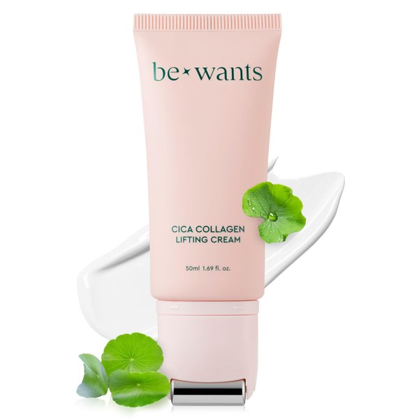 BE+WANTS [K-Beauty] Bewants Neck Lifting & Firming Cream with Centella Asiatica | Vegan Hyaluronic Acid | Neck Firming Cream Tightening Lifting Sagging Skin with Gua Sha Roller | Korean Skincare