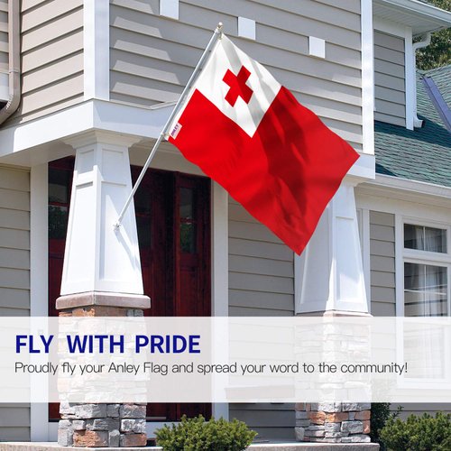 ANLEY Fly Breeze 3x5 Feet Tonga Flag - Vivid Color and Fade proof - Canvas Header and Double Stitched - Tongan Flags Polyester with Brass Grommets 3 X 5 Ft