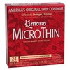 Kimono MicroThin Condoms - Premium Lubricated Natural Latex Condoms, Thinnest Condoms, Vegan-Friendly, No Latex Odor - Thin, Strong, and Extra Sensitive - Pack of 24