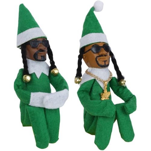 FULIXIHA Christmas Elf Doll Ornaments, Handmade Elf Doll Decoration, Hip Hop Doll Christmas Ornaments Plush Doll Toy for Christmas Party Holiday Home Garden Decor(Green)