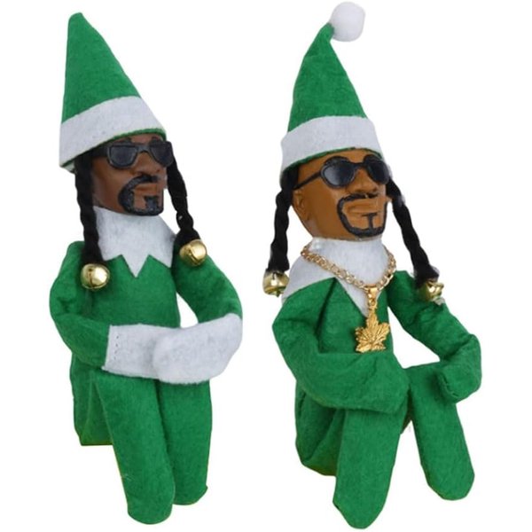 FULIXIHA Christmas Elf Doll Ornaments, Handmade Elf Doll Decoration, Hip Hop Doll Christmas Ornaments Plush Doll Toy for Christmas Party Holiday Home Garden Decor(Green)