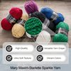 Mary Maxim Starlette Sparkle Yarn - 4 Medium Worsted Weight Yarn, 98% Acrylic, 2% Polyester Yarn for Knitting and Crocheting - 4 Ply Soft Yarn for Blankets, Clothing, Decor - 196 Yards (Emerald)
