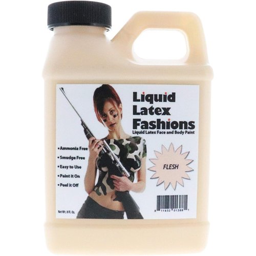 Flesh 8 Oz - Liquid Latex Body Paint, Ammonia Free No Odor, Easy On and Off, Cosplay Makeup, Creates Professional Monster, Zombie Arts