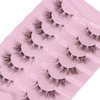 DSLONG Cat Eye Lashes Natural Look Manga Lashes Clear Band False Eyelashes Look Like Lash Extension 12mm Fluffy Wispy Short Fake Eyelashes 7 Pairs Fox Eye Natural Lashes (CB-01)