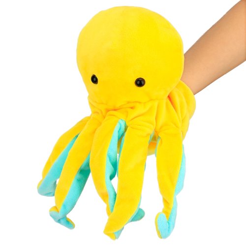 Easfan Plush Octopus Hand Puppet Ocean Stuffed Animal Interactive Toy for Role Play Preschool Storytelling Teaching Pretend Play Gifts for Kids Boys Girls on Birthday Christmas, 10''