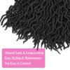 Gypsy Faux Locs Crochet Hair 14inch 6Packs Soft Goddess Locs Pre Looped Crochet Braids Beach Curl Bohemian Dreadlock Hair Extensions（14inch,1B)