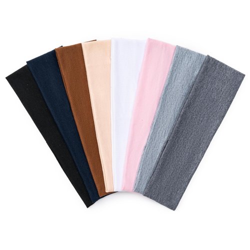 CADONO 8 Pcs Headbands for Women, Non-Slip Sports Hair Bands for Women's Hair, Elastic Soft Fabric Sweaty Headbands Suitable for Fitness, Yoga, Running (Multicolor, 8.7 x 2.4 inches, Polyester)