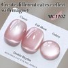 Double Rhythm Jelly Glass Cat Eye Gel Polish with Magnet 15ML Holographic Glitter Shimmer Translucent Sheer Color Magnetic Nail Polish Salon DIY at Home (Jelly Pink Orange-MC1102)