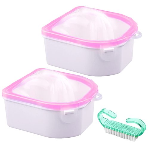 KONUNUS 2 PCS Nail Soak Bowl Manicure Bowl Nail Art Polish Remove Wash Soaker Tray Manicure Spa Tool
