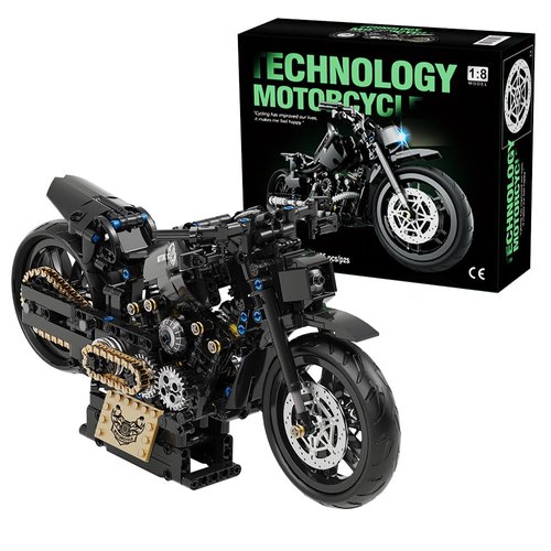 RiceBlock Motorcycle Toys Building Blocks Set, 1:8 Scale Model Gift, Suitable for Motorcycle Models for Boys Age 8-12, 575 Pieces