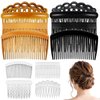 Tyqour 12Pcs French Hair Combs for Women Decorative Hair Comb Clips Plastic French Side Comb French Twist Combs for Girls Women Bridal Wedding Veil Comb(11/15/17/23 Teeth)