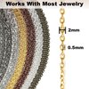 Jishi Chains Jewelry Making Supplies, 60ft Cable Link Chains for Making Jewelry Necklace Earring Bracelet Findings DIY Craft Kit for Adults, 6-Color 2mm Gold Silver Copper Plated Metal Link Rolls Bulk