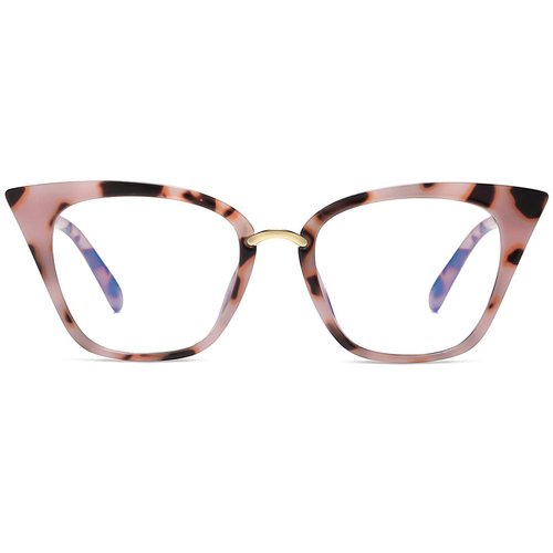 MORESHINE Cateye Anti Blue Light Blocking Computer Glasses Fashion Women Eyeglasses Frames Anti UV Clear Lens (97093-C16 Pink Tortoise)