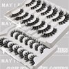 Cat Eye Lashes Short Natural Eyelashes,Fluffy Wispy Lashes 7 Pairs False Lash Wispy Volume Fake Eyelash Faux Mink Strip Lashes Pack for Daily Makeup (Natural N2, 7 Pairs Pack)