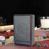 Buweeo Tarot Card Case/Holder, Single Deck PU Leather Card Holder for Most Standard Size Tarot Cards or Playing Cards, Black and Red