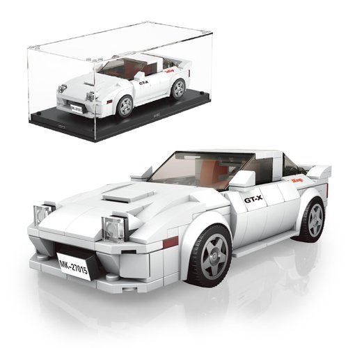 Mould King Speed Champion Cars Building Sets, RX-7 Mazda Initial D Car Model with Display Case, 27015 MOC Collectible Race Car Toys Blocks Kits for Adults and Boys Girls Kids Aged 8+ (369 Pieces)
