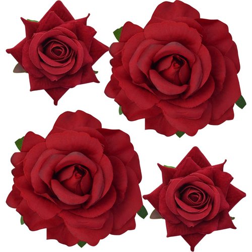 Topbuti Rose Hair Clip Flower Hairpin Rose Brooch Floral Clips, 4 Pcs Fabric Rose Flowers Hair Cl...