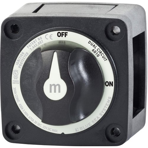 Blue Sea Systems 6010200 m-Series Battery Switch Dual Circuit, Black