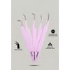 GMI Lash Tweezers - Set of 5 Eyelash Tweezers- Stainless Steel Eyelash Extension Tweezers - Multipurpose Lash Tweezers for Eyelash Extensions for Individual. (Pink)