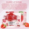Lip Scrub, Exfoliator & Moisturizer, Lip Repair for Lush Soft Lips, Chapped Dry and Flaky Lips Treatment (Strawberry)
