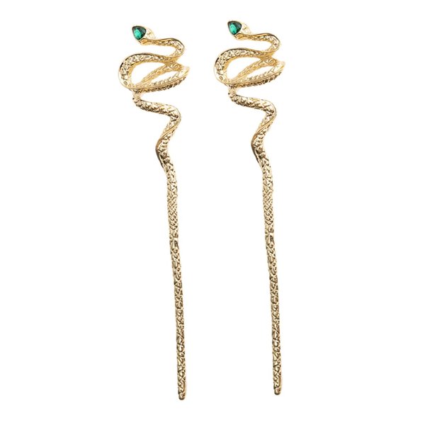 Beatifufu 2pcs Japanese Hairpin Chopsticks Hair Sticks for Girls - Gold Snake Hair Bun Accessories with Shawl for Women