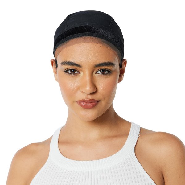 Wig Cap with Grip Band Wig Grip Cap for Women Glueless Wig Cap Adjustable Wig Caps Anti Slip Grips Accessories for Keeping Wigs Lace Front In Place(black)