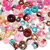 Anrher 100pcs Miniature Donuts Decoration Mixed Flatback Resin Sets for Childrens Doll House Pretend Kitchen Playset Cooking Game Toys