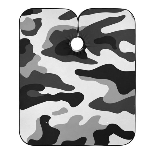 Barber Cape Salon Cape Hairdressing Apron Haircutting Waterproof Camouflage Pattern for Adults Men Women Clients with designs Adjustable Neck Closure