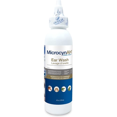 MicrocynAH Ear Wash for Dogs Cats and Pets - Ear Cleaning Solution - Daily Maintenance for Cleansing, Smells and Itch