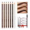 LSxia Waterproof Eye-Brow Pen-cil Set, Pull Cord Peel-off Eyebrow Pencil Microblading Eyebrow Pen Supplies Kit, White Eye-Liner Pencil and Eyebrow Tool Tattoo Makeup (6+1 Brown+Dark Brown+Light Brown)