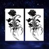 Oottati 2 Sheets Waterproof Small Cute Fake Hand Neck Temporary Tattoos Stickers Halloween Black Scorpion Rose Flower Totem