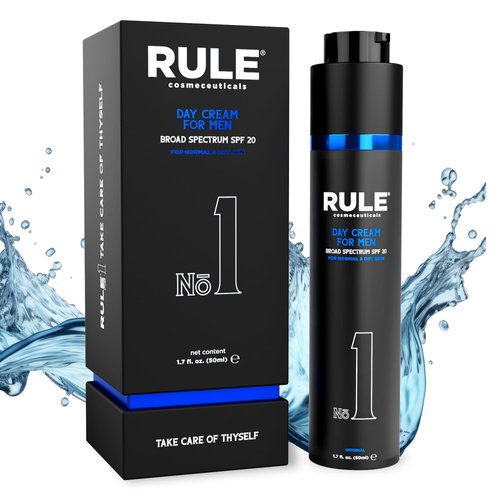 RULE COSMECEUTICALS - No.1 Day Cream, Face Moisturizer for Men, 10-in-1 Men’s Face Cream, Face Moisturizer with SPF 20 for Normal to Dry Skin, Men’s Grooming, Collagen, Vitamin B, C, E, 50 mL