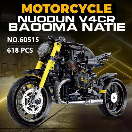 MISINI M6318 Vintage Motorcycle Building Blocks Set,618 PCS 1:8 Retro Motorbike Model Blocks, Education Collection Gifts for Kids Teens and Adults