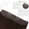 18 Inch Wire Human Hair Extensions Blonde Brown Wire Hair Extensions with Fish Line Straight Dark Brown Invisible Highlight Wire Couture Extensions Thick 80g/Set