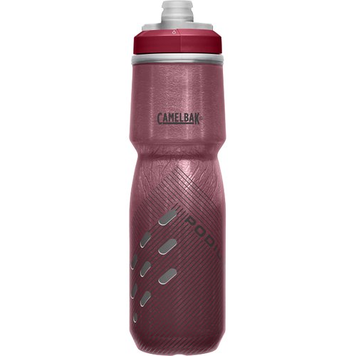 CamelBak Podium Chill Insulated Bike Water Bottle - Easy Squeeze Bottle - Fits Most Bike Cages - 24oz, Burgunday Perforated