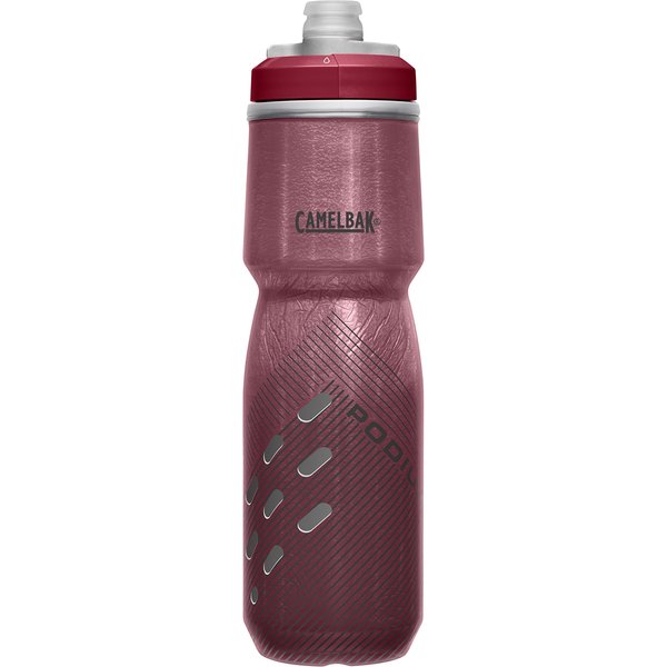 CamelBak Podium Chill Insulated Bike Water Bottle - Easy Squeeze Bottle - Fits Most Bike Cages - 24oz, Burgunday Perforated