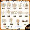 sanendin 52 Pcs Halloween Craft Wooden Kit -Halloween Wood Blank Cutouts Hanging Ornaments,Halloween Decorations Indoor Halloween Party Supplies,Craft Party Favor Family School Activities