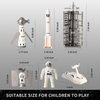 Wbzle Space Explorer Toy Kit, Space Toys Set with Astronaut Figure, Double Satellite, Pointy Rockets and Launch Towers, Space Scooter, Astronaut Exploration Gift for Exploring Boys and Girls