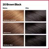 Revlon Permanent Hair Color, Permanent Hair Dye, Colorsilk with 100% Gray Coverage, Ammonia-Free, Keratin and Amino Acids, 20 Brown Black, 4.4 Oz (Pack of 3)
