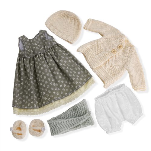 BlissfulPixie Handmade Waldorf Doll Clothes 12 inch Clothing Set with Pretty Box Girl Christmas Birthday Present-Lenka's Clothes Accessories