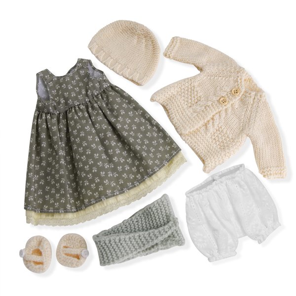 BlissfulPixie Handmade Waldorf Doll Clothes 12 inch Clothing Set with Pretty Box Girl Christmas Birthday Present-Lenka's Clothes Accessories