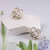 Sttiafay Vintage Pearl Flower Earrings Camellia Flower Stud Earrings Enamel White Flower Petal Earrings Gold Pearl Stud Earrings Jewelry for Women