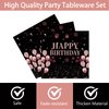 EMrups 96PCS 13th Birthday Party Plates Set Rose Gold Theme Decorations Include Rose Gold Plates and Napkins Forks for 13 Year Old Girls Birthday Party Supplies Serves 24 Guests