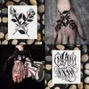 Oottati Waterproof 9 Sheets Back of Hand Fake Temporary Tattoo Stickers - Black Gothic Flower Rose