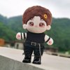 niannyyhouse 20cm Plush Doll Clothes Black Vest Pants Belt Accessories