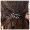 Iaceble Boho Evil Eye Hairclip Barrette Hollow Eye Side Clip Hairpin Silver Eye Hair Clips Pin Metal Evil Eye Hairclips Decorative Hair Accessories for Women and Girls Headdress