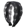 mollensiuer Fashion 2 Inch Wide Lace Headband Hair Band with Teeth for Women and Girls (Black)