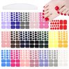 YECIRALA 20 Sheets 440 Pcs Solid Toenail Polish Stickers Self Adhesive Toe Nail Wraps Nail Stickers Full Nail Wraps Toe Nail Polish Strips DIY Toe Nails Decals for Women Girls Gel Nail Strips