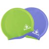 Water Gear Jazz Silicone Swim Cap - Flexible Unisex - Great for Short and Long Hair - Improve Your Performance (Lime/Blue, One Size)