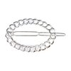 Silver oval barrette outline shape metal chain link hair clip barrette shiny clip oblong lightweight small barrette…